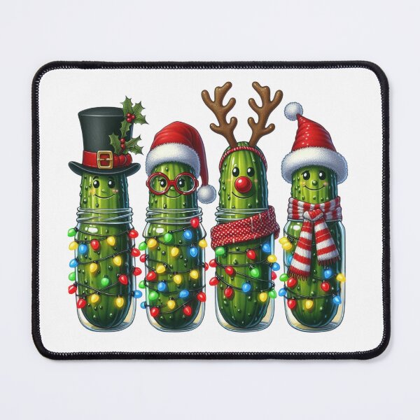 Item preview, Funny Christmas Pickle in Jar, Cute Holiday Cucumber Art, Reindeer & Santa Pickles designed and sold by Gift Windo.