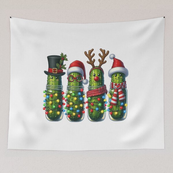 Item preview, Funny Christmas Pickle in Jar, Cute Holiday Cucumber Art, Reindeer & Santa Pickles designed and sold by Gift Windo.