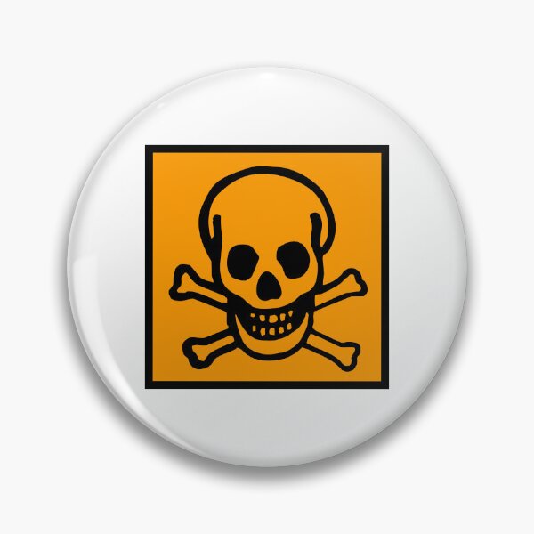 Item preview, Orange skull warning symbol with bones designed and sold by Artitectozz.