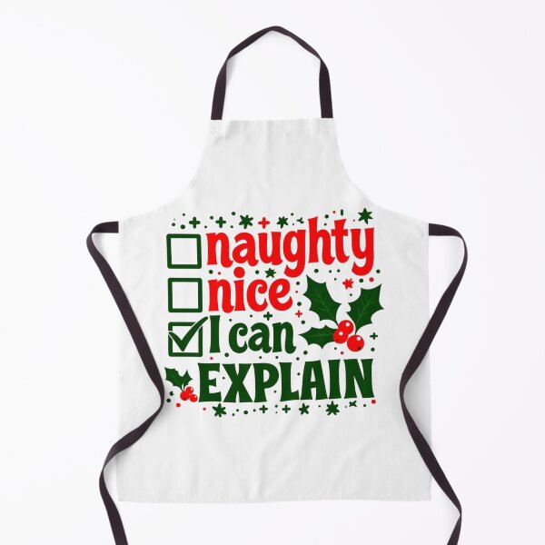 Item preview, Naughty Nice I Can Explain Christmas Graphic With Checkboxes And Holly designed and sold by Rue Market.