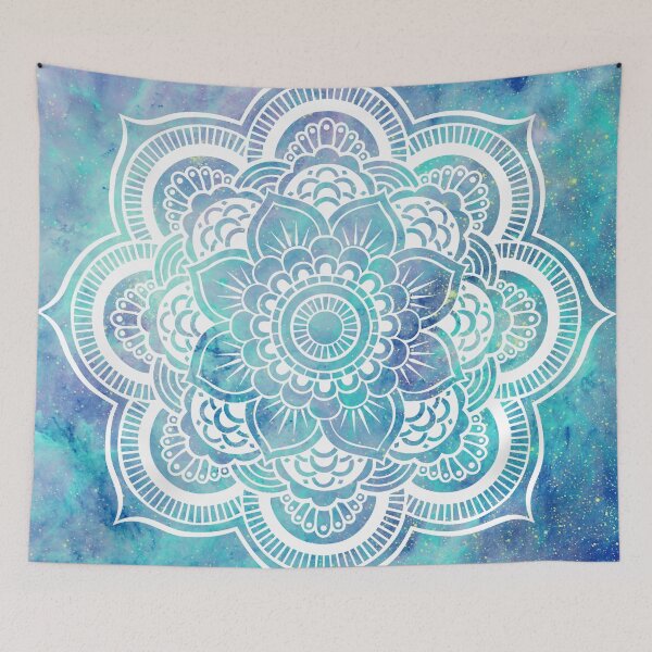 Item preview, Galaxy Mandala Pastel Aqua Lavender designed and sold by 2sweetsDesign.