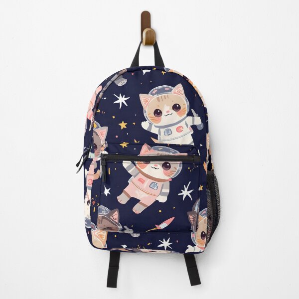 Item preview, Chibi Astro-Kitties Seamless Galaxy Pattern designed and sold by MoonlitDoodles1.
