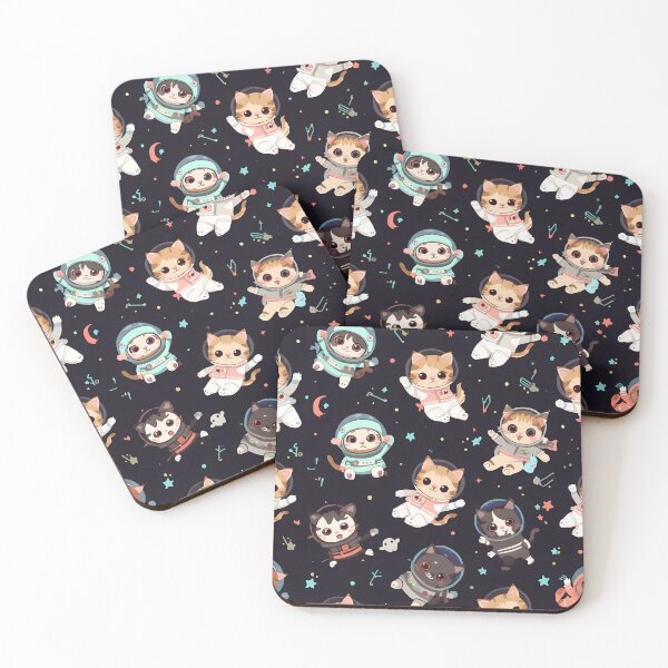 Item preview, Chibi Catronauts Seamless Pattern: Pastel Space Crew designed and sold by MoonlitDoodles1.