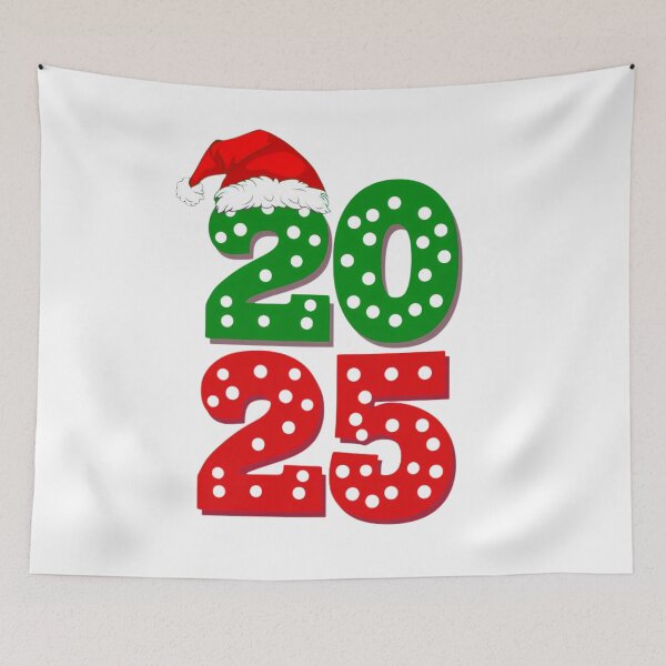 Item preview, Festive 2025 Celebration Theme With Colorful Digits And Santa Hat for Christmas and New Year designed and sold by Rue Market.