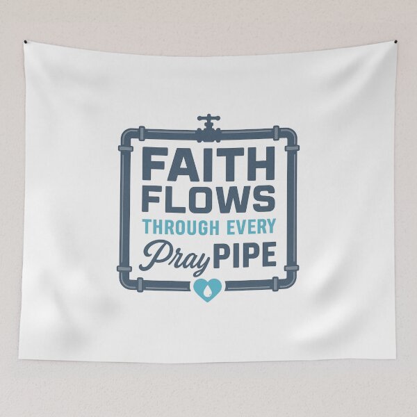 Item preview, Faith Flows Through Every Pray Pipe | Christian Plumber Workwear Design designed and sold by SoulThread Studio.
