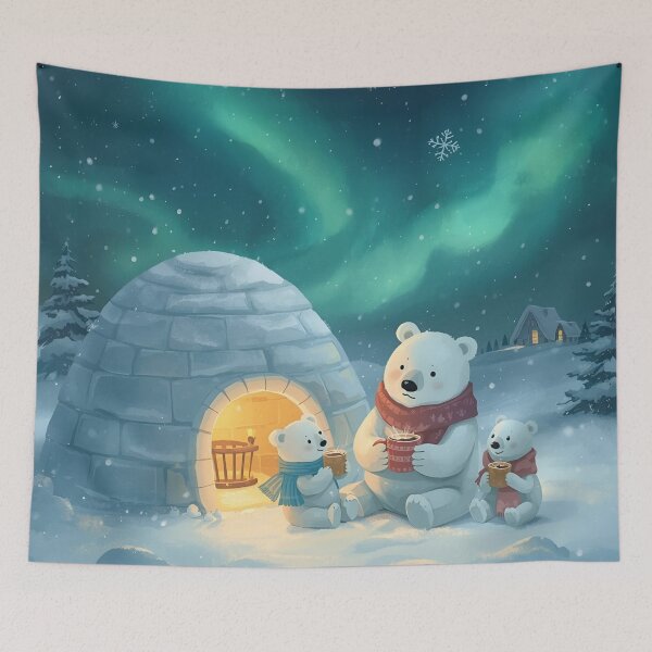 Item preview, Snowy Night with the Polar Bear Family designed and sold by WildlifeWhimsy.