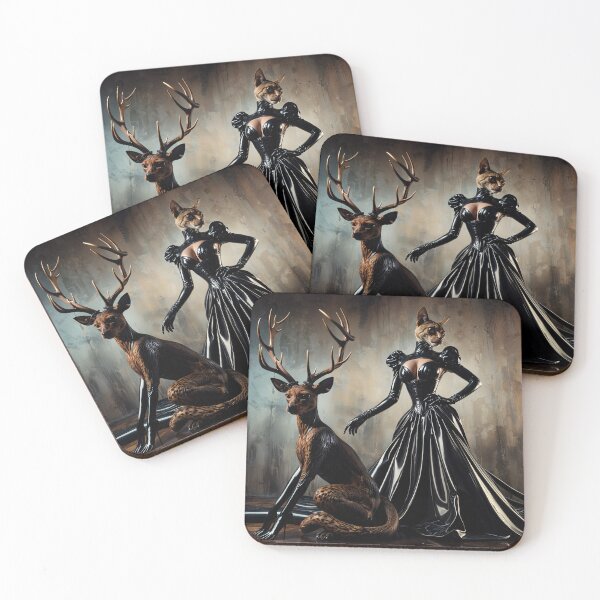 Item preview, Cat Lady and Jaguar  designed and sold by @adorcharm Modern & Classic AI Art.
