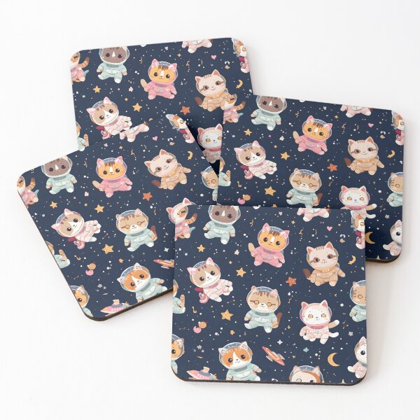Item preview, Kawaii Space Cat Pattern: Adorable Catstronauts Seamless Design designed and sold by MoonlitDoodles1.