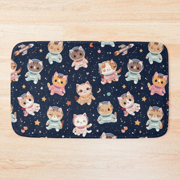 Item preview, Kawaii Space Cat Pattern: Adorable Catstronauts Seamless Design designed and sold by MoonlitDoodles1.