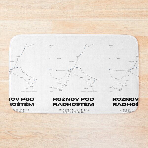 Item preview, Rožnov pod Radhoštěm Minimalist Map – Modern Monochrome Art designed and sold by RM-Journey.