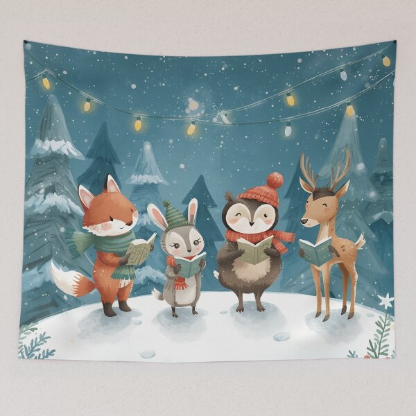 Item preview, Woodland Christmas Carolers in the Snow designed and sold by WildlifeWhimsy.