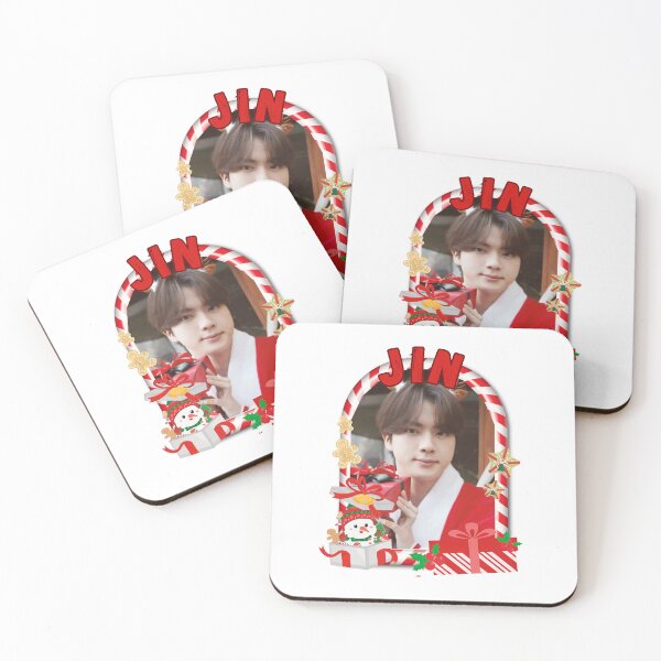 Item preview, BTS Jin Christmas Collage: Festive Holiday Edition Merry Christmas designed and sold by AJUNICE STUDIO.