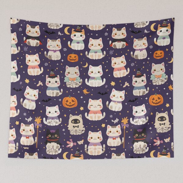 Item preview, Adorable Catstronaut Crew Seamless Space Pattern designed and sold by MoonlitDoodles1.
