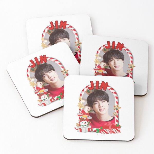 Item preview,  BTS Jin Christmas Collage: Festive Holiday Edition Merry Christmas designed and sold by AJUNICE STUDIO.