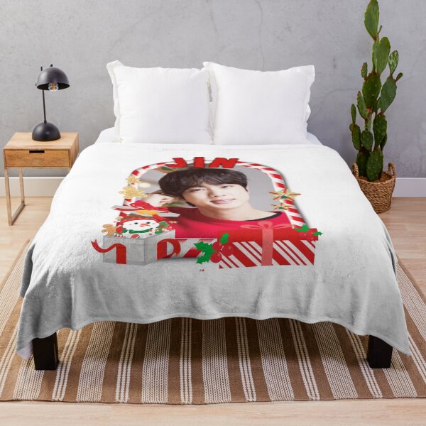 Item preview, BTS Jin Christmas Collage: Festive Holiday Edition Merry Christmas designed and sold by AJUNICE STUDIO.