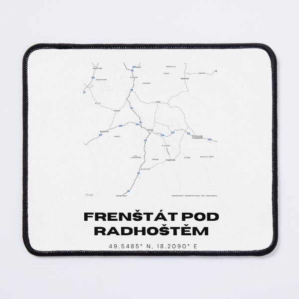 Item preview, Frenštát pod Radhoštěm Minimalist Map – Modern Czech Print designed and sold by RM-Journey.