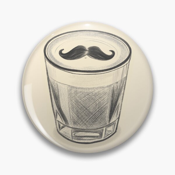 Item preview, Sketchy Latte Glass Moustache | Inktober 2025 Mustache | Team Selleck Pencil Sketch Mo designed and sold by .Stitch.Stab.Scroll.Social..