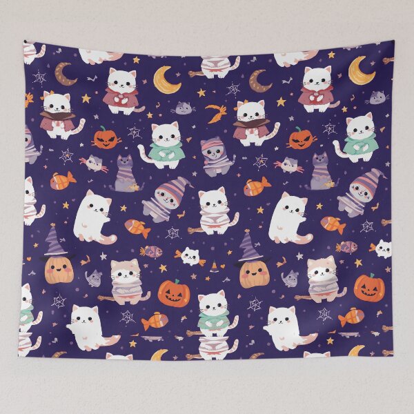 Item preview, Kawaii Catstronauts Seamless Space Adventure Pattern designed and sold by MoonlitDoodles1.