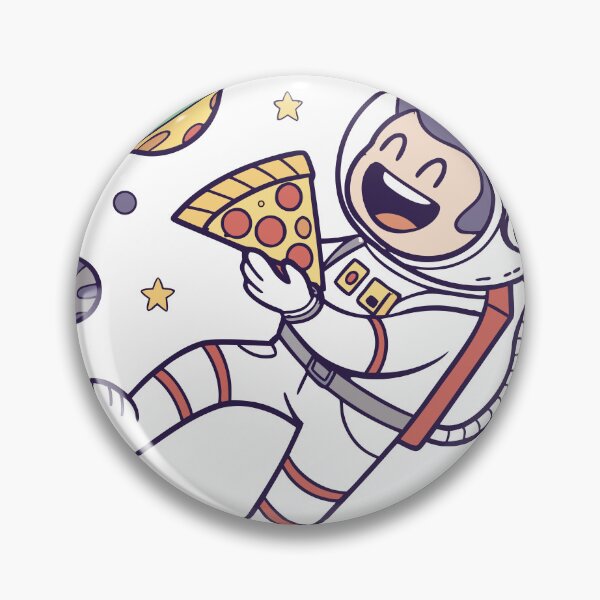 Item preview, Happy Astronaut Floating with Pizza Slice - Space Graphic  designed and sold by Katsiampl.