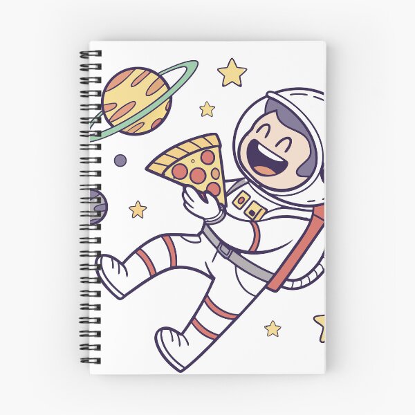 Item preview, Happy Astronaut Floating with Pizza Slice - Space Graphic  designed and sold by Katsiampl.