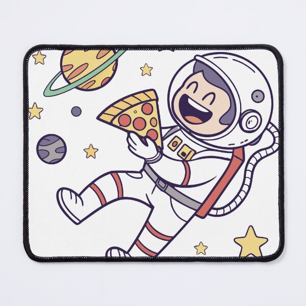 Item preview, Happy Astronaut Floating with Pizza Slice - Space Graphic designed and sold by Katsiampl.