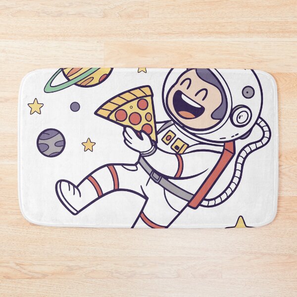 Item preview, Happy Astronaut Floating with Pizza Slice - Space Graphic  designed and sold by Katsiampl.