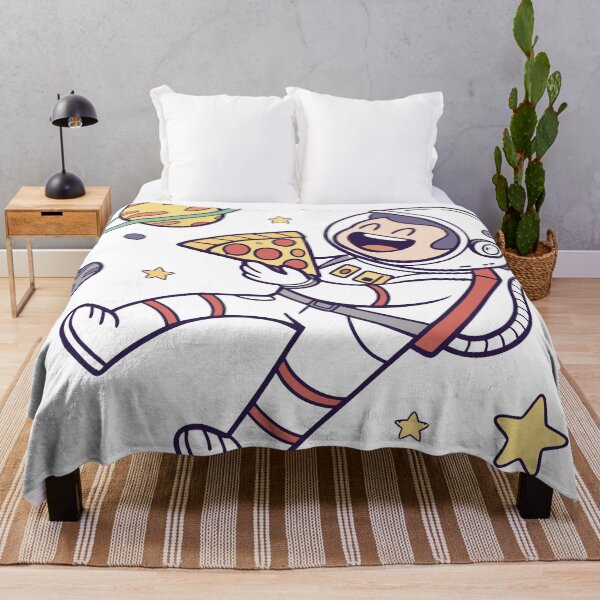 Item preview, Happy Astronaut Floating with Pizza Slice - Space Graphic  designed and sold by Katsiampl.