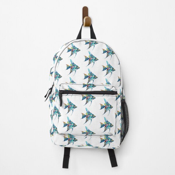 Item preview, Colorful Angelfish On White Tropical Fish designed and sold by Sharon Cummings Art.