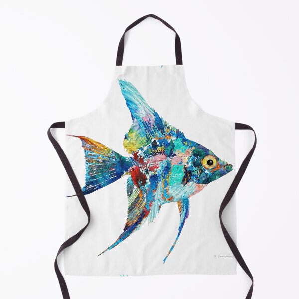 Item preview, Colorful Angelfish On White Tropical Fish designed and sold by Sharon Cummings Art.