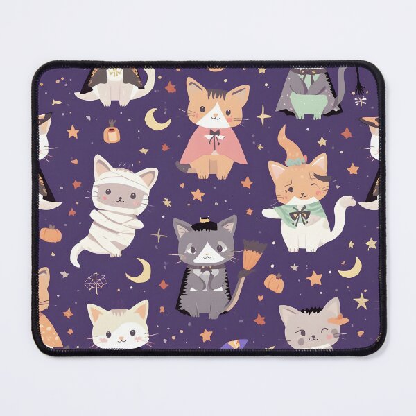 Item preview, Pastel Wallpaper Galactic Adventure Halloween Cats designed and sold by MoonlitDoodles1.