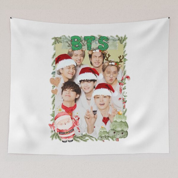 Item preview, BTS Christmas Collage: Festive Holiday Edition Merry Christmas designed and sold by HELL0WBELLO.