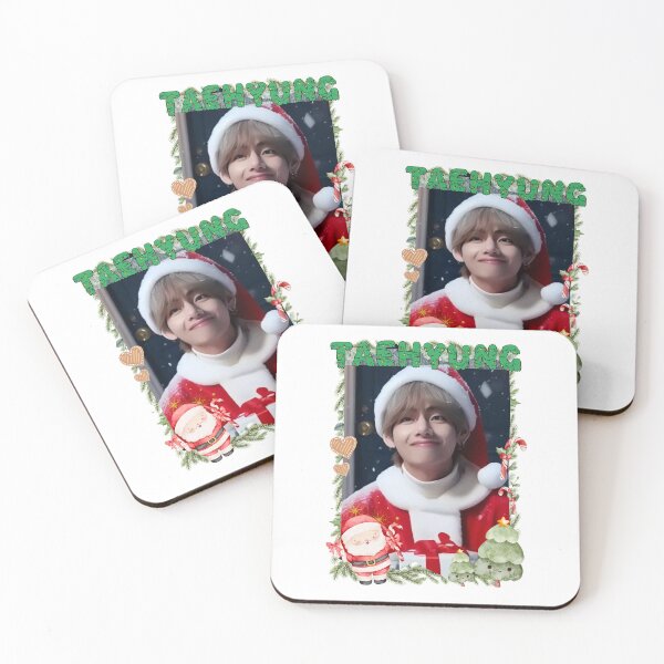 Item preview, BTS Tae Hyung Christmas Collage: Festive Holiday Edition Merry Christmas designed and sold by HELL0WBELLO.