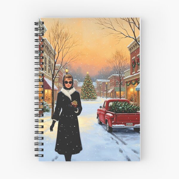 Item preview, Audrey Hepburn's Chic Christmas: Snowy Stroll on Vintage Main Street | Hollywood Holidays designed and sold by Art's Diner.
