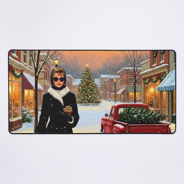 Item preview, Audrey Hepburn's Chic Christmas: Snowy Stroll on Vintage Main Street | Hollywood Holidays designed and sold by Art's Diner.