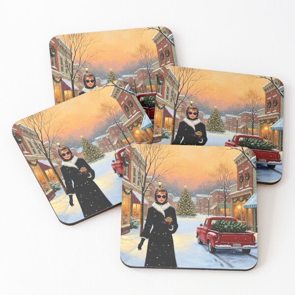Item preview, Audrey Hepburn's Chic Christmas: Snowy Stroll on Vintage Main Street | Hollywood Holidays designed and sold by Art's Diner.