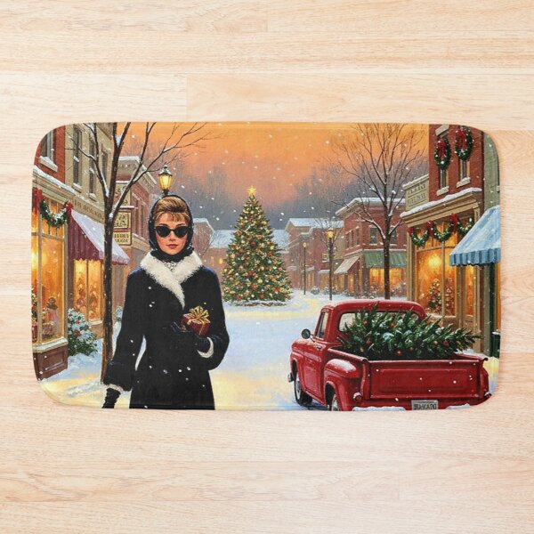 Item preview, Audrey Hepburn's Chic Christmas: Snowy Stroll on Vintage Main Street | Hollywood Holidays designed and sold by Art's Diner.