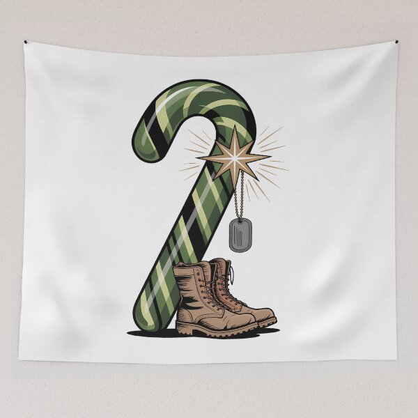 Item preview, Veteran Candy Cane Camo Boots veteran christmas designed and sold by BernoNickel.