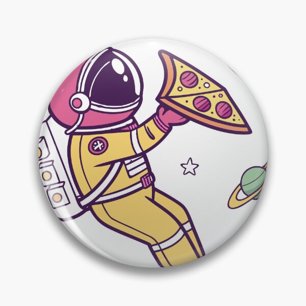 Item preview, Happy Astronaut Floating with Pizza Slice  designed and sold by Katsiampl.