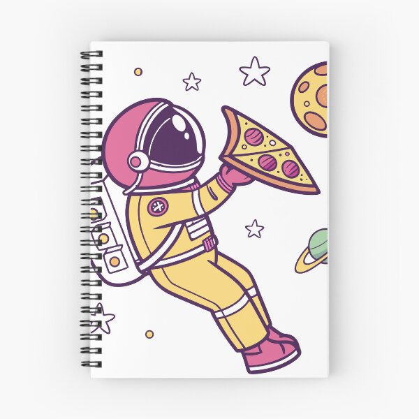 Item preview, Happy Astronaut Floating with Pizza Slice  designed and sold by Katsiampl.