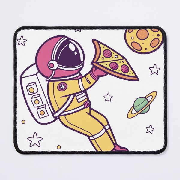 Item preview, Happy Astronaut Floating with Pizza Slice designed and sold by Katsiampl.