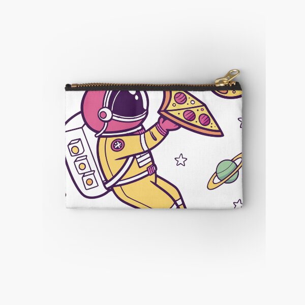 Item preview, Happy Astronaut Floating with Pizza Slice  designed and sold by Katsiampl.