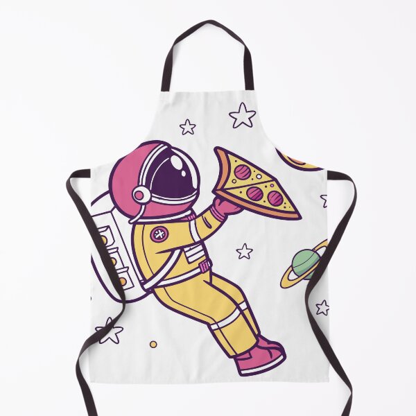 Item preview, Happy Astronaut Floating with Pizza Slice designed and sold by Katsiampl.