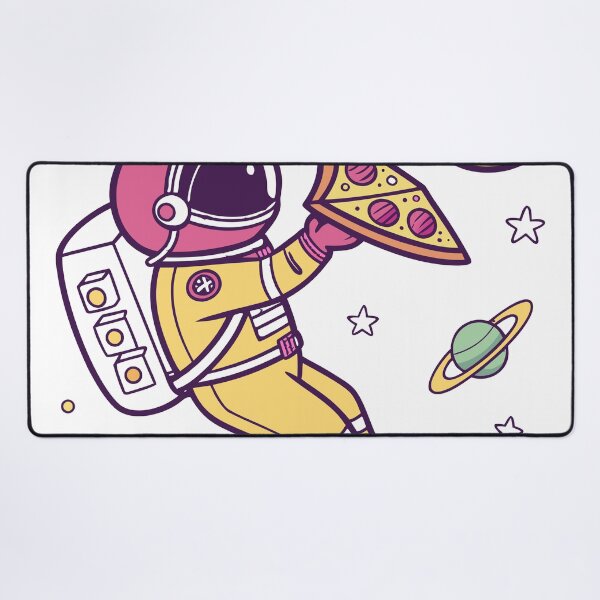 Item preview, Happy Astronaut Floating with Pizza Slice  designed and sold by Katsiampl.