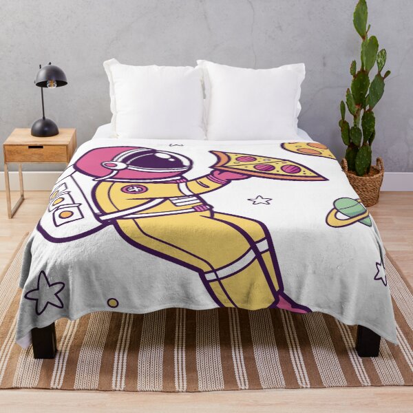 Item preview, Happy Astronaut Floating with Pizza Slice  designed and sold by Katsiampl.