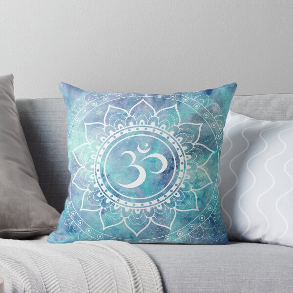 Item preview, Galaxy Om Mandala Pastel Aqua Lavender designed and sold by 2sweetsDesign.