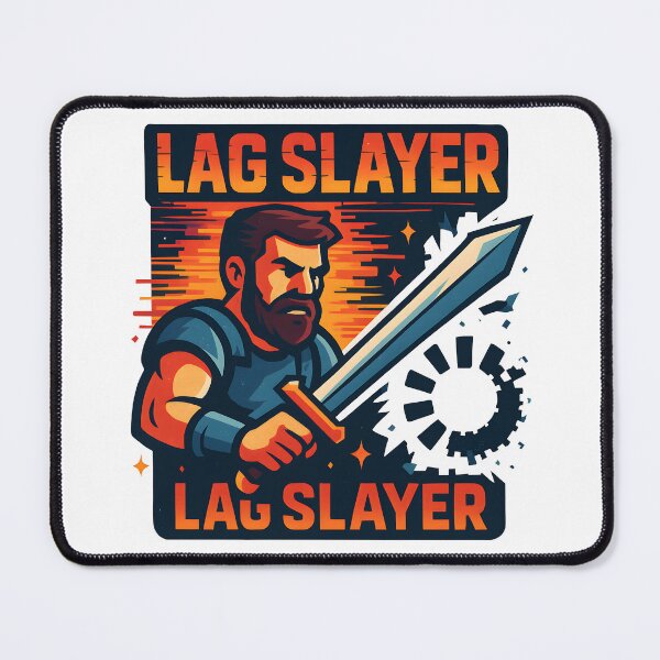 Item preview, Lag Slayer Gamer Warrior Sword Graphic. designed and sold by The-T-In-Retro.