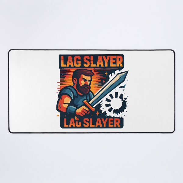Item preview, Lag Slayer Gamer Warrior Sword Graphic. designed and sold by The-T-In-Retro.