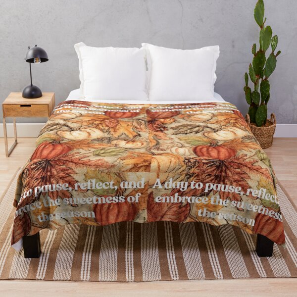 Item preview, Reflective Harvest: Hand-Painted Autumn Pumpkin Pattern & Quote designed and sold by VibranPalette.