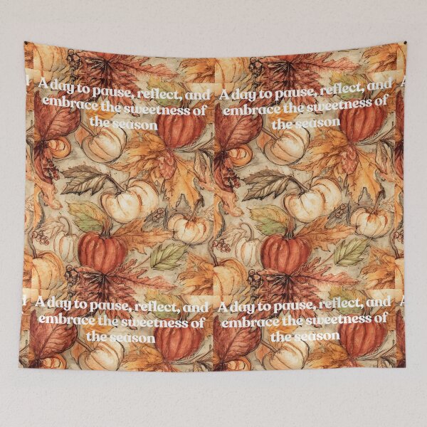 Item preview, Reflective Harvest: Hand-Painted Autumn Pumpkin Pattern & Quote designed and sold by VibranPalette.