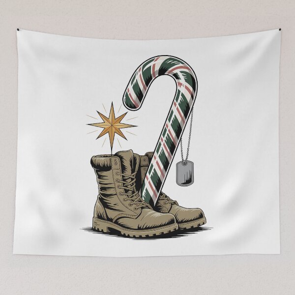 Item preview, Veteran Candy Cane Camo Boots Retired Soldier sweet veteran designed and sold by BernoNickel.